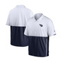 Men's White and Navy Tennessee Titans Sideline Coaches Half-Zip Short Sleeve Jacket