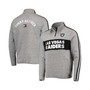 Men's Heathered Gray Las Vegas Raiders Mario Quarter-Zip Jacket