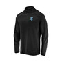 Men's Branded Black Seattle Kraken Primary Logo Quarter-Zip Pullover Fleece Jacket