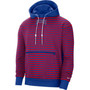 Men's Red and Royal Philadelphia 76ers 75th Anniversary Courtside Striped Pullover Hoodie