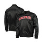 Men's Black Cincinnati Reds Wordmark Satin Full-Snap Jacket