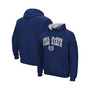 Men's Navy Utah State Aggies Arch and Logo Pullover Hoodie
