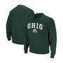 Men's Green Ohio Bobcats Arch Logo Tackle Twill Pullover Sweatshirt