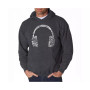Men's Word Art Hoodie - Headphones - Music In Different Languages