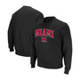 Men's Black Miami University Redhawks Arch Logo Tackle Twill Pullover Sweatshirt