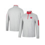 Men's Heathered Gray, Scarlet Nebraska Huskers Country Club Windshirt Quarter-Zip Jacket