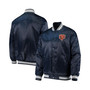 Men's Navy Chicago Bears Locker Room Satin Varsity Full-Snap Jacket