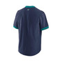 Men's Navy, Aqua Seattle Mariners Authentic Collection Short Sleeve Hot Pullover Jacket