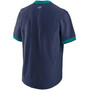 Men's Navy, Aqua Seattle Mariners Authentic Collection Short Sleeve Hot Pullover Jacket