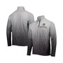 Men's Silver and Black Las Vegas Raiders Gradient Raglan Quarter-Zip Jacket