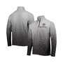 Men's Silver and Black Las Vegas Raiders Gradient Raglan Quarter-Zip Jacket