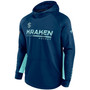 Men's Deep Sea Blue Seattle Kraken Authentic Pro Locker Room Raglan Pullover Hoodie