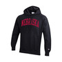 Men's Black Nebraska Huskers Team Arch Reverse Weave Pullover Hoodie