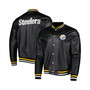 Men's Black Pittsburgh Steelers Metallic Bomber Full-Snap Jacket