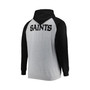 Men's Heather Gray New Orleans Saints Big and Tall Fleece Raglan Full-Zip Hoodie Jacket