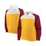 Men's Gold, Burgundy Washington Football Team Big and Tall League Raglan Quarter-Zip Hoodie