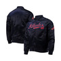 Men's Navy Atlanta Braves Wordmark Satin Full-Snap Jacket