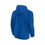 Men's Branded Blue, Gold St. Louis Blues Backhand Shooter Defender Anorak Raglan Hoodie Quarter-Zip Jacket
