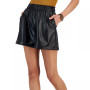 Juniors' Pull-On Cuffed Faux-Leather Shorts