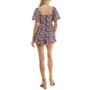 Juniors' Square-Neck Puff-Sleeve Floral Romper