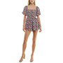 Juniors' Square-Neck Puff-Sleeve Floral Romper