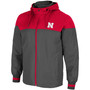 Men's Charcoal, Scarlet Nebraska Huskers Game Night Full-Zip Jacket