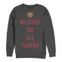 Marvel Men's Captain Marvel My Cat is a Flerken, Crewneck Fleece