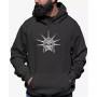 Men's Freedom Skull Word Art Long Sleeve Hooded Sweatshirt
