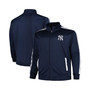 Men's Navy New York Yankees Big and Tall Tricot Track Full-zip Jacket