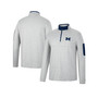 Men's Heathered Gray, Navy Michigan Wolverines Country Club Windshirt Quarter-Zip Jacket