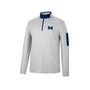 Men's Heathered Gray, Navy Michigan Wolverines Country Club Windshirt Quarter-Zip Jacket