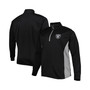 Men's Black and Silver Las Vegas Raiders Big and Tall Quarter-Zip Jacket