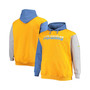 Men's Powder Blue, Gold Los Angeles Chargers Big and Tall Pullover Hoodie