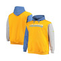 Men's Powder Blue, Gold Los Angeles Chargers Big and Tall Pullover Hoodie