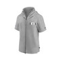 Men's Heathered Gray New Orleans Saints Sideline Showout Short Sleeve Full-Zip Hoodie Jacket