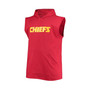 Men's Red Kansas City Chiefs Big and Tall Muscle Sleeveless Pullover Hoodie