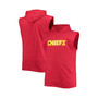 Men's Red Kansas City Chiefs Big and Tall Muscle Sleeveless Pullover Hoodie