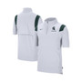 Men's White Michigan State Spartans Coach Short Sleeve Quarter-Zip Jacket