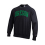 Men's Black Oregon Ducks Arch Reverse Weave Pullover Sweatshirt