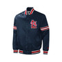Men's Navy St. Louis Cardinals Slider Satin Full-Snap Varsity Jacket