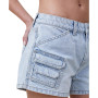Women's Mini Cargo Denim Shorts