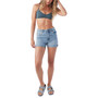 Juniors' Cotton Katrina Double-Cuffed Denim Shorts