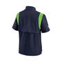 Men's College Navy Seattle Seahawks Sideline Coaches Short Sleeve Quarter-Zip Jacket