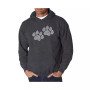 Men's Word Art Hoodie - Woof Paw Prints