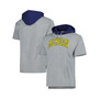 Men's Heather Gray Michigan Wolverines Postgame Short Sleeve Pullover Hoodie