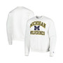 Men's White Michigan Wolverines High Motor Pullover Sweatshirt