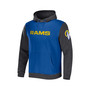 Men's NFL x Darius Rucker Collection by Royal, Charcoal Los Angeles Rams Colorblock Pullover Hoodie