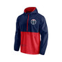 Men's Branded Navy and Red Washington Wizards Anorak Block Party Windbreaker Half-Zip Hoodie Jacket