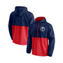 Men's Branded Navy and Red Washington Wizards Anorak Block Party Windbreaker Half-Zip Hoodie Jacket