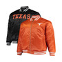 Men's Texas Orange, Black Texas Longhorns Big and Tall Reversible Satin Full-Zip Jacket